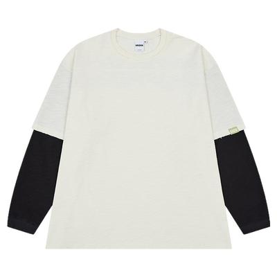 XXZXX潮牌假两件长袖T恤男女同款