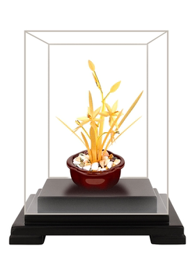 金箔兰花摆件桌面装饰乔迁新居