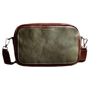 原创男士真皮单肩斜挎包手工复古牛皮手机小包男背包通勤休闲男包