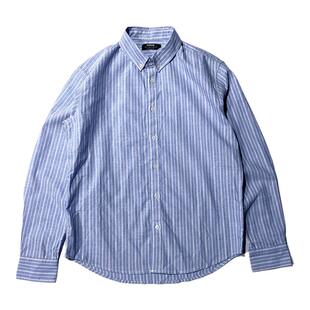 RADIUM潮牌日系男装长袖韩版休闲竖条纹牛津纺春秋余文乐条纹衬衫