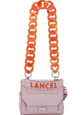 LANCEL/兰姿 Ninon链条包 夸张大链条 ins风小方包 PINK小粉包