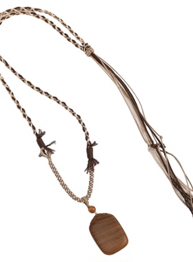 平安牌18K金印度老山檀项链黑虎