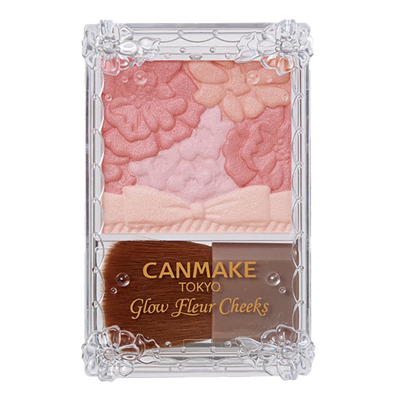 【新色】CANMAKE/井田花瓣腮红盘20香草玫瑰低饱和粉四色珠光胭脂