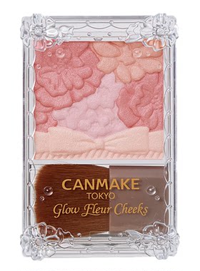 【新色】CANMAKE/井田花瓣腮红盘20香草玫瑰低饱和粉四色珠光胭脂
