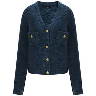 COCOBELLA通勤细闪银葱软糯粗针毛衣女针织衫外套上衣MZ101-2