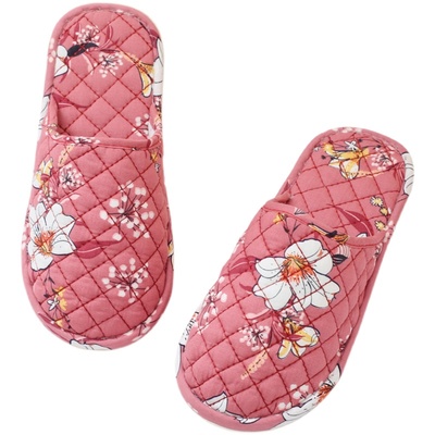 秋冬季包头布艺地板软底棉拖鞋