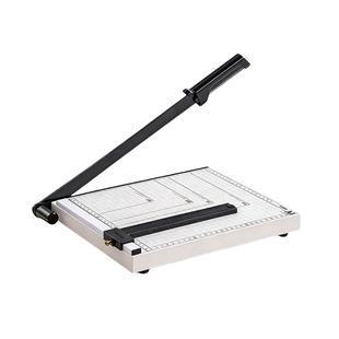 得力裁纸刀裁纸器切纸机A4裁纸手动切割器切纸刀办公室用闸刀裁剪刀虚线小型铡刀照片相片纸张家用金属圆角