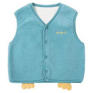 嘟嘟家男童马甲毛绒冬季女童坎肩加绒宝宝背心可爱儿童马夹冬装类