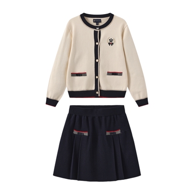 POLOWALK女童学院风两件套开衫