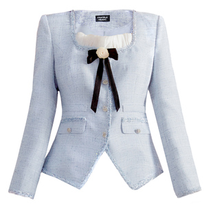 【现货】易碎商店 莫奈幻境 富家千金蓝色小香风套装秋日外套短裙