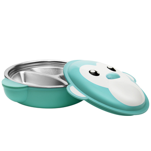 TAFUCO/泰福高不锈钢分格儿童餐盘注水碗防烫婴儿辅食碗【清仓】