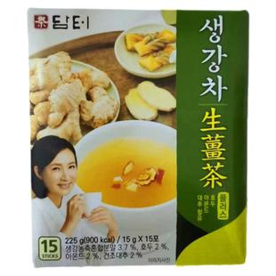 韩国原装进口丹特生姜茶红枣扁桃仁坚果茶热饮冲泡饮品15条盒装