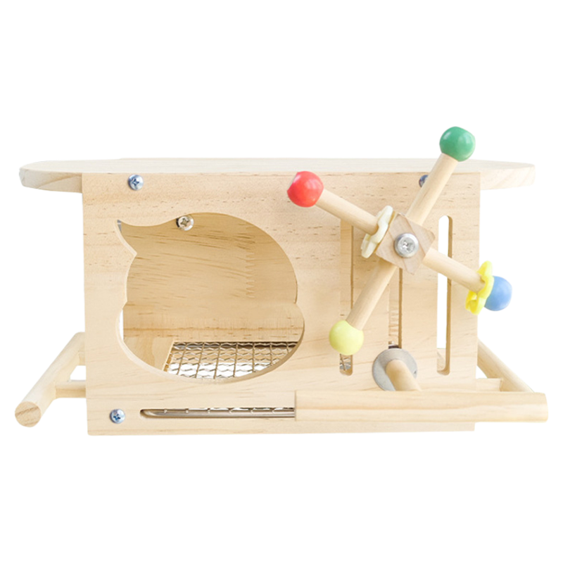 新款鹦鹉木屋可抽拉透气网底鸟窝虎皮牡丹通风鸟箱实木制悬挂装饰