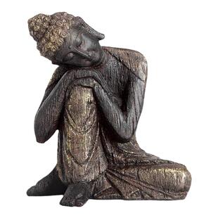 现 纽约下城公园进口spi小憩佛陀静心静思氛围感仿木刻桌面摆设