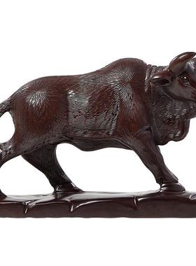 黑檀木雕木雕牛摆件红木工艺品