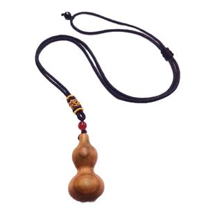 肥城桃木葫芦项链吊坠男女宝宝成人本命年红绳平安项链