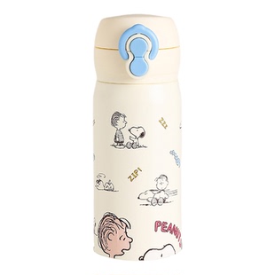 九木杂物社史努比双饮保温杯可爱316不锈钢便携水杯吸管杯子礼物