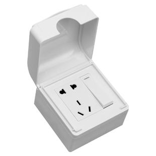 明装防水插座86型浴室明线面板防水罩一体户外五孔插座盒防雨16a