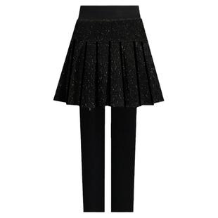 裙裤一体假两件打底裤女加绒加厚高腰护腰亮丝裤裙秋冬新款小脚裤