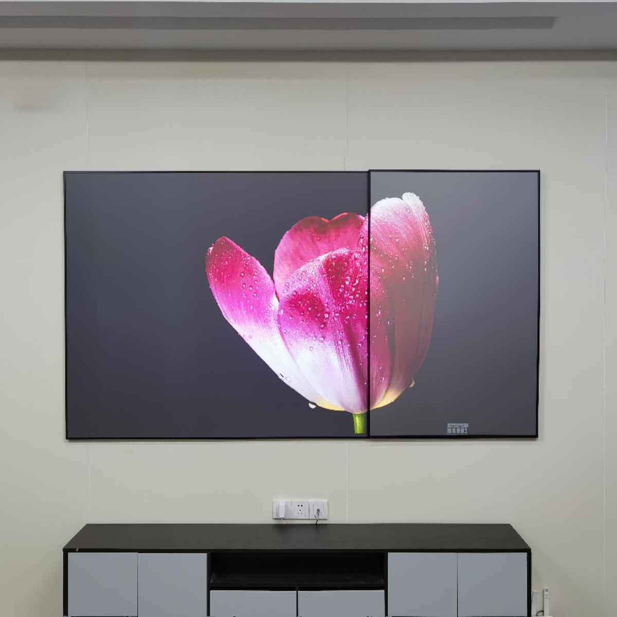 酷领科技长焦菲涅尔三向抗光硬屏软幕家用投影8K画框幕幕布