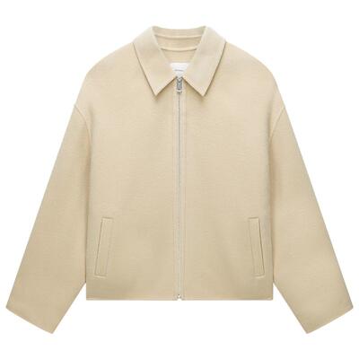 OCHIRLY欧时力翻领羊毛呢料外套