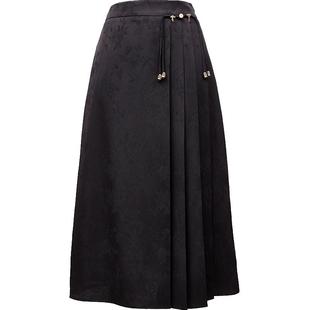 Vero Moda半身裙2025夏季新款新中式改良马面裙国风暗纹提花时尚