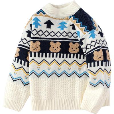 巴拉巴拉男童毛衣费尔岛提花针织衫秋冬季新款童装儿童加厚打底衫