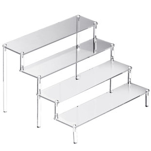 透明亚克力阶梯展示架香水哪吒手办萌粒摆件汽车模型多层置物架