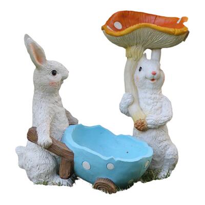 幼儿景观庭院多肉花盆兔子摆件