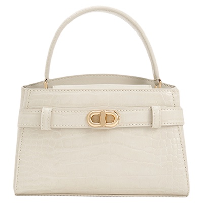鳄鱼纹手提凯莉包斜挎包女