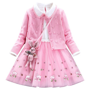 童装女童2026春装套装新款春秋儿童连衣裙女孩裙子时髦洋气公主裙