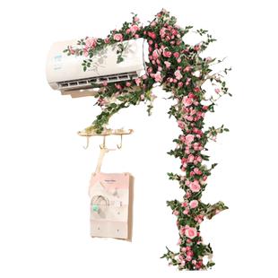 仿真玫瑰花藤假花塑料藤条空调管道缠绕藤蔓装饰遮挡吊顶花条植物