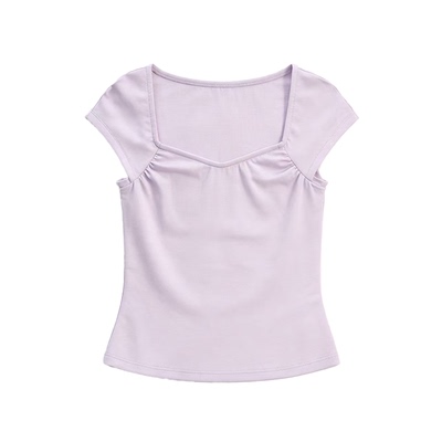 JCAESAR WOMEN 褶皱圆领短袖 莫代尔棉 亲肤舒适 U领设计 多色