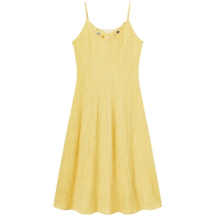 爱居兔度假风吊带连衣裙夏季新款女显白舒适透气飘逸长裙