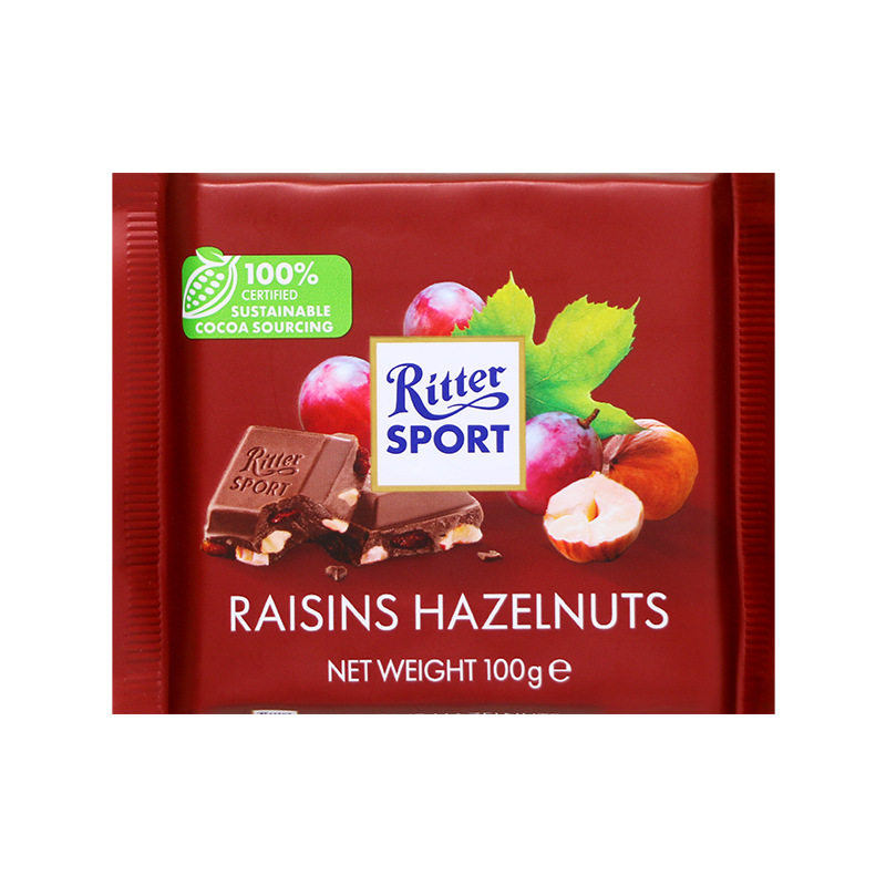 德国进口零食RitterSport瑞特斯波德巧克力瑞特滋开心果黑巧夹心
