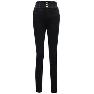 Vero Moda奥莱牛仔裤女秋冬新款加绒九分裤高腰铅笔小脚裤子流行