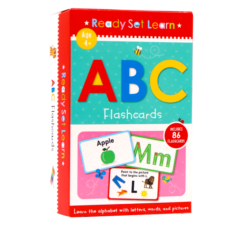 进口英文原版正版 Flash Cards配套字卡 ABC Flashcards abc字母单词学习卡片学前幼儿园启蒙高效英语闪卡高频词卡片