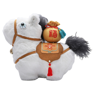 马年刺绣手工DIY毛绒玩偶材料包立体布艺马摆件生肖新年礼物非遗