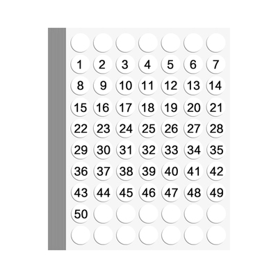 杰利小号数字贴纸0-100圆形序号