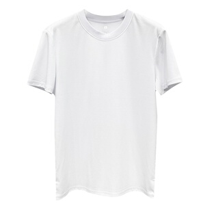 轻奢系60S长绒棉短袖T恤衫男夏季上衣圆领打底衫修身弹力纯白体恤