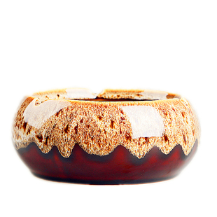 悠生活陶瓷窑变烟灰缸素陶制花器水培多肉花盆盆栽仿古传统烟缸