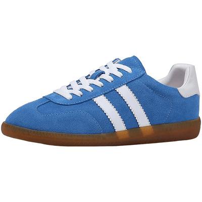 bellalily复古平底拼色德训鞋