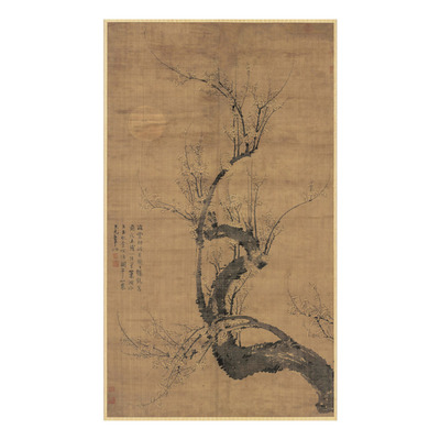 驿墨阁王冕月下梅花图客厅装饰画