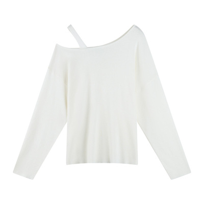 孕妇斜肩软糯显瘦针织上衣