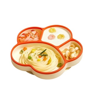 宝宝餐盘吸盘婴儿童硅胶吸管碗分格盘学吃饭训练勺餐具套装辅食