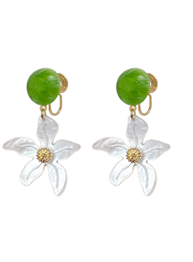 雨昂夏日白色花朵蚊香盘无耳洞耳
