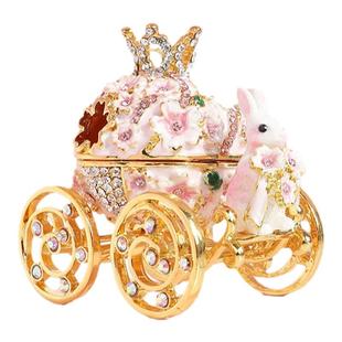 结婚对戒盒樱花兔子马车家居摆件少女心礼物项链盒皇冠首饰礼品盒