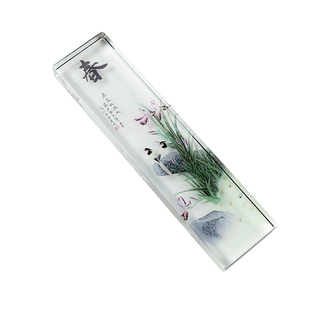 水晶镇纸定制毕业季送老师纪念品中国风梅兰竹菊镇尺摆件礼盒包装