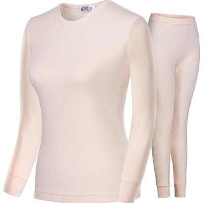 红豆情侣女士全棉中老年保暖内衣