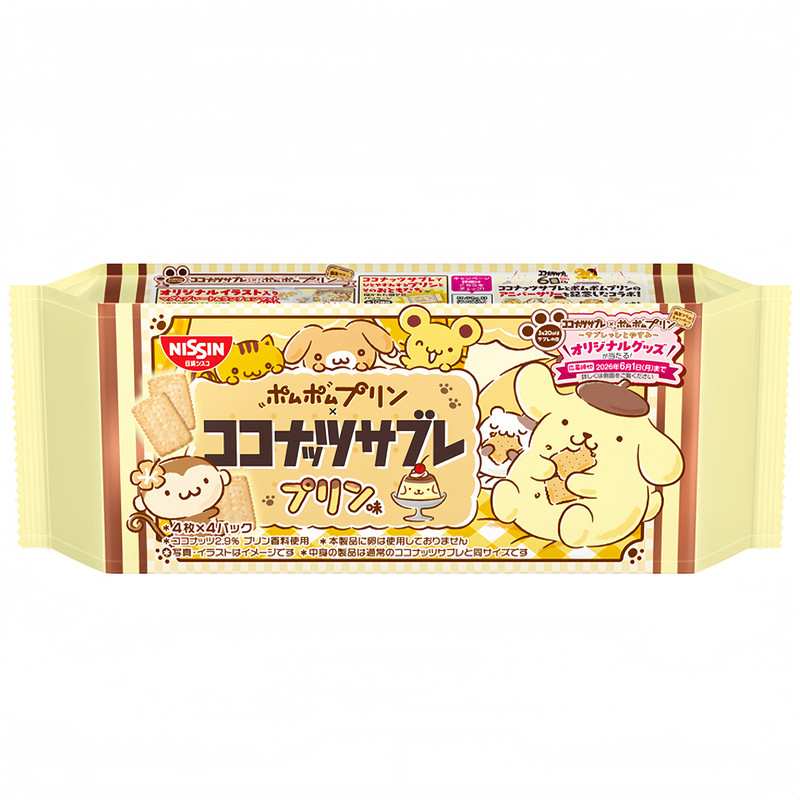 日本布丁狗联名日清椰子酥饼干
